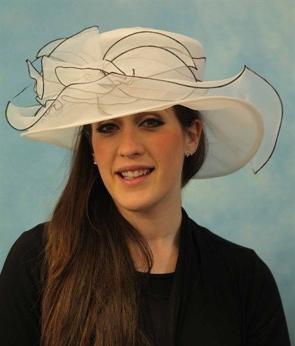 navy blue and cream wedding hats