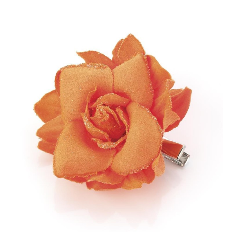 orange rose hair clip