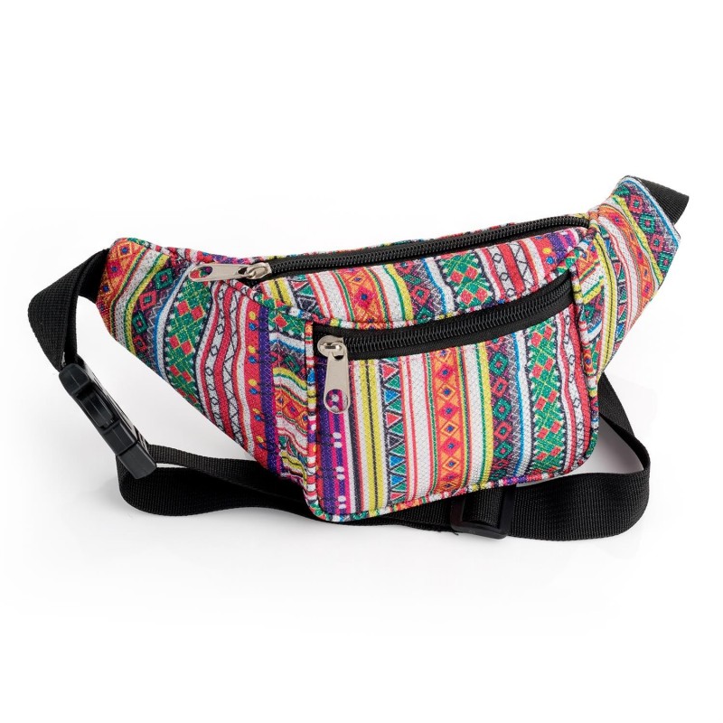 multi coloured bum bag