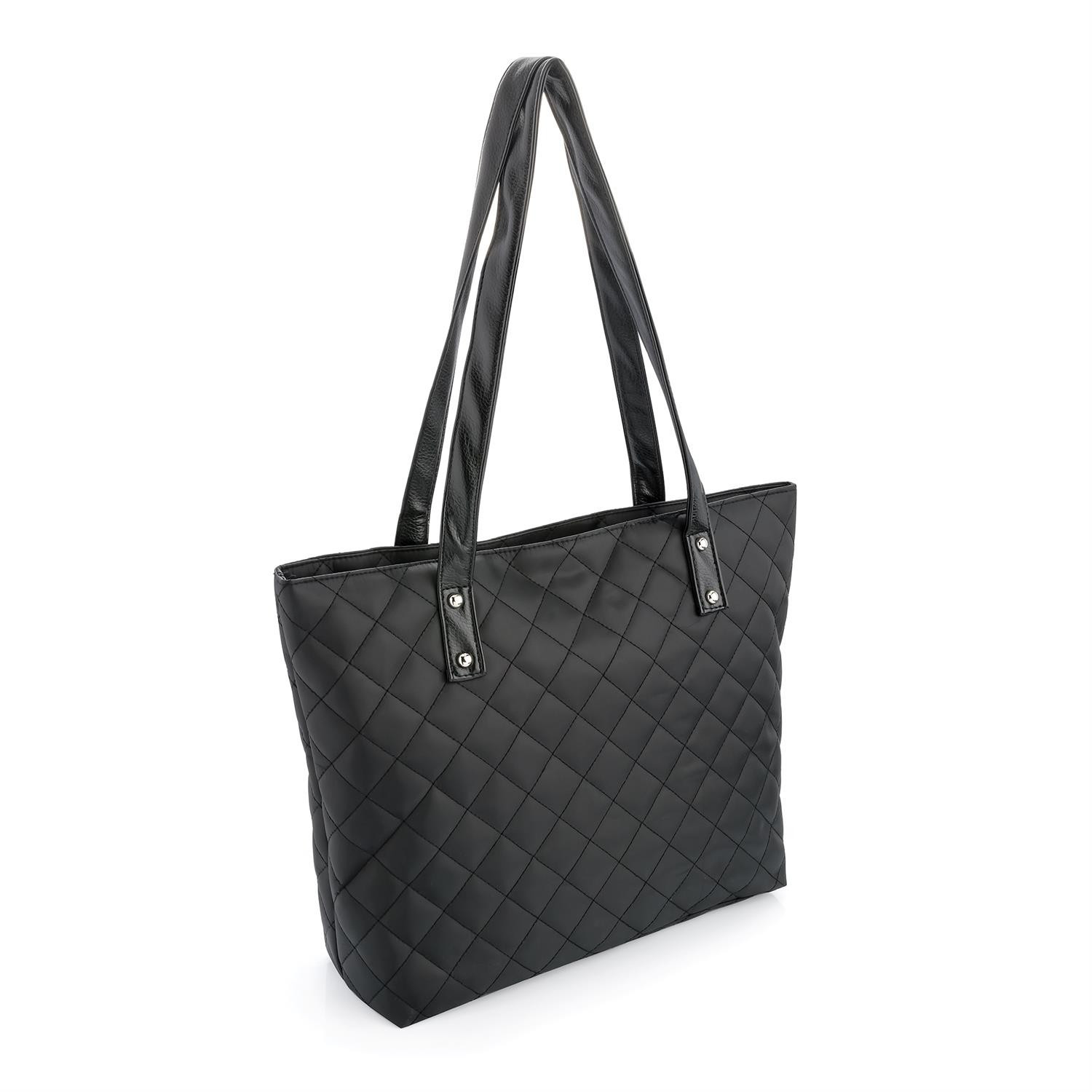 black padded handbag