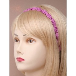 Headand - Fabric roses detail on black elastic head band