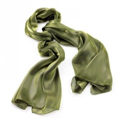 Scarf - Olive green colour metallic look scarf. - (SC29075)