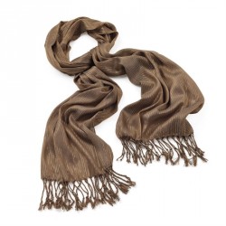 Scarf - Brown and gold colour lurex design tassel scarf....