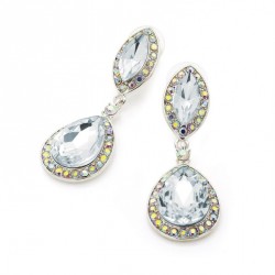 Earring - Silver colour crystal and AB colour crystal...