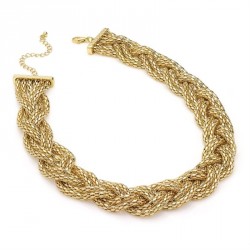 Necklace - Gold colour platted chain necklace. - (N28930)