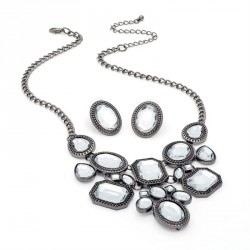 Necklace & Earring set - Shiny hematite grey colour...