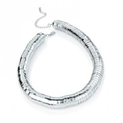 Necklace - Silver colour twist effect chain necklace. -...