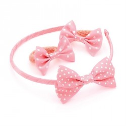 Headband & Hair bow set - Three piece peach and white...