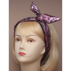 black satin lace fabric bendy headwrap. in...