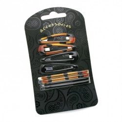 Hair clip set - 8 Eight piece black and tortoise shell...