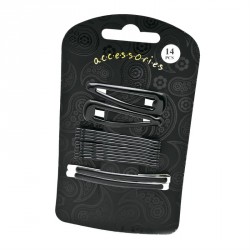 Hair clip set - 14 Fourteen piece black hair clip set. -...