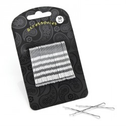 Hair clip set - Thirty pieces 5cm silver colour hair grip...