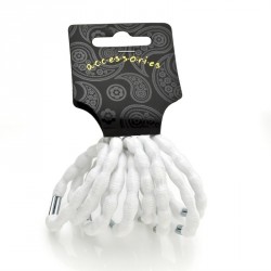 Hair tie set - 8 Eight piece white ribbed design hair...