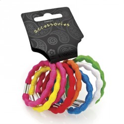 Hair tie set - 8 Eight piece bright colour ribbed design...
