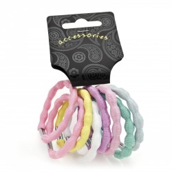 Hair tie set - 8 Eight piece pastel colour ribbed design...