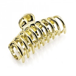 Hair clip - Gold colour curved shape hair claw clip. -...