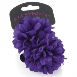 Hair flower set - Two piece purple colour flower ponio...