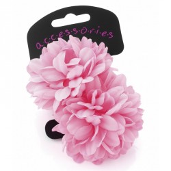 Hair flower set - Two piece pink flower ponio hair set. -...
