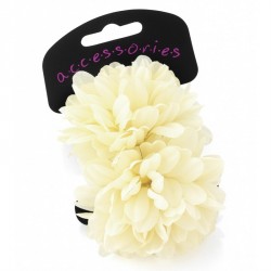 Hair flower set - Two piece ivory colour flower ponio...