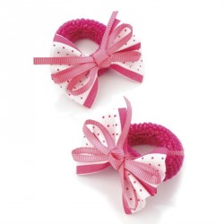 Hair bow set - One pair fuchsia tone bow hair ponio set....