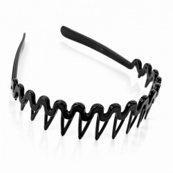 Headband - Black colour tooth design hairband. - (HA28118)