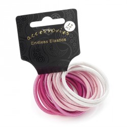 Hair tie set - 12 Twelve piece pink tone satin finish...
