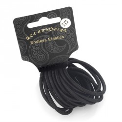 Hair tie set - 12 Twelve piece black colour satin finish...