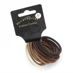 Hair tie set - 12 Twelve piece brown tone endless hair...