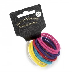Hair tie set - 12 Twelve piece bright tone endless hair...