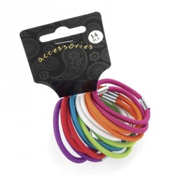 Hair tie set - 14 Fourteen piece bright tone thick hair...