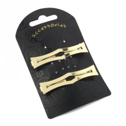 Hair clip set - Two piece gold colour curved design...