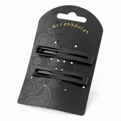Hair clip set - Two piece black colour double bar design...
