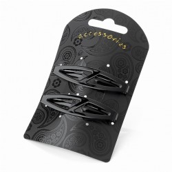 Hair clip set - Two piece black colour oval design spring...