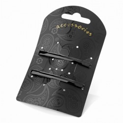 Hair clip set - Two piece black colour single bar hair...