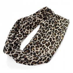 Headband - 8cm wide brown tone elasticated animal print...