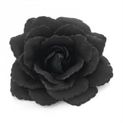 Hair flower - Black rose glitter flower hair elastic and...
