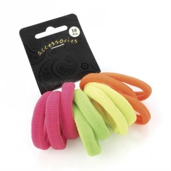 Hair tie set - Ten piece neon tone elastic ponio hair...