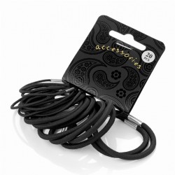 Hair tie set - 20 Twenty piece black hair elastic set. -...