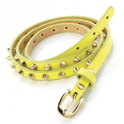 Belt - Neon yellow and gold colour studded belt. - (BT26728)