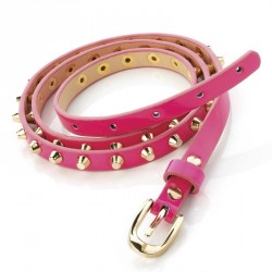 Belt - Neon pink and gold colour studded belt. - (BT26726)