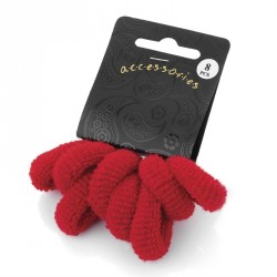 Hair tie set - 8 Eight piece red colour ponio hair...
