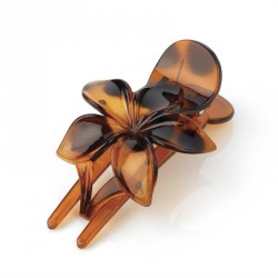 Hair clip - Tortoise shell colour flower design hair...