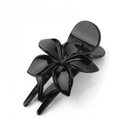 Hair clip - Black colour flower design hair clip. -...