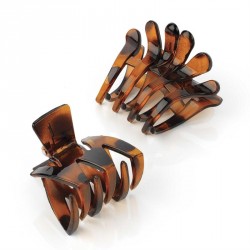 Hair clip set - 2 Two piece tortoise shell colour claw...