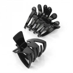 Hair clip set - 2 Two piece black colour claw clip hair...