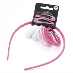 Hair accessories set - 11 Eleven piece pink tone...