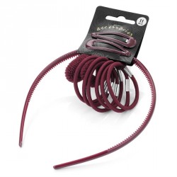Hair accessories set - 11 Eleven piece burgundy colour...