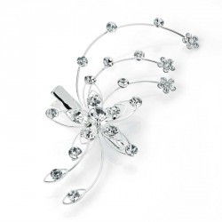 Hair clip - Silver colour crystal hair clip. - (HA24775)