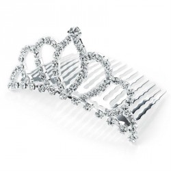 Hair clip - Silver colour crystal hair comb. - (HA24772)
