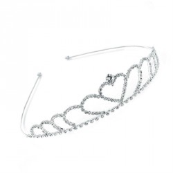 Tiara - Silver colour heart design crystal princess...